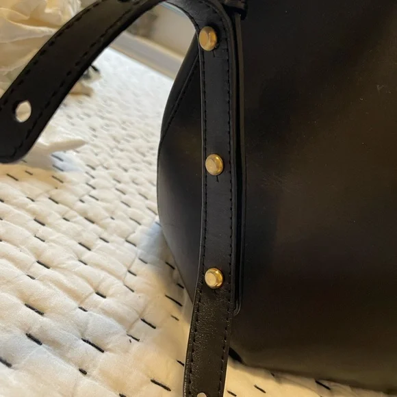 Mansur Gavriel large black bucket bag with red interior. - Picture 3 of 8